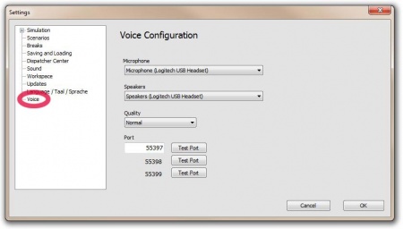 Voice Configuration Settings Page